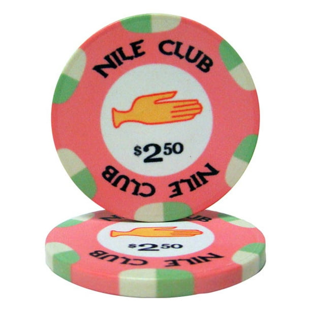 13.5 gram Multi Color Edge Spots poker chip roll of 25 White $1